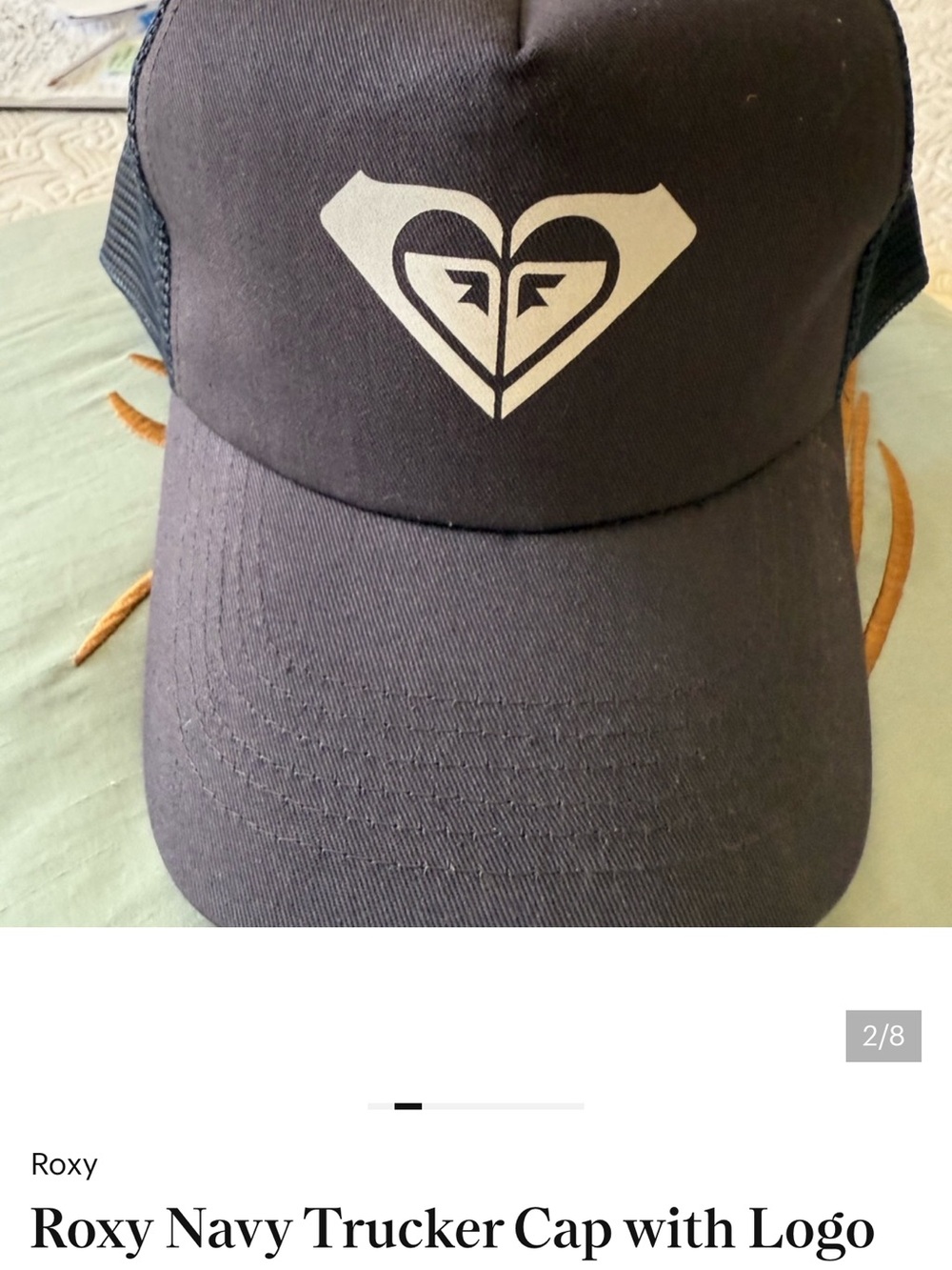 Roxy Black Trucker Hat with White Logo